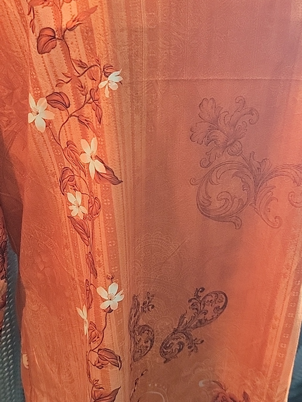 Rust Floral-Print Women’s Tunic Top - Picture 3 of 3